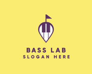 Piano Music Location logo design