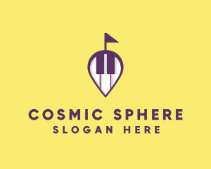 Piano Music Location logo design