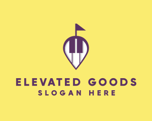 Piano Music Location logo design