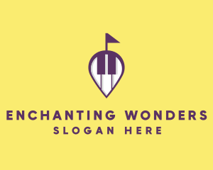 Piano Music Location logo design