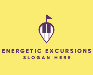 Piano Music Location logo design