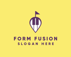 Piano Music Location logo design