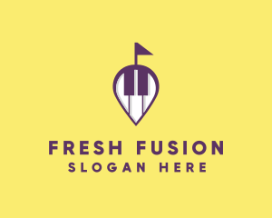 Piano Music Location logo design