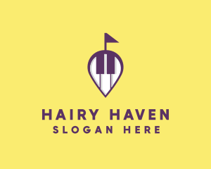 Piano Music Location logo design