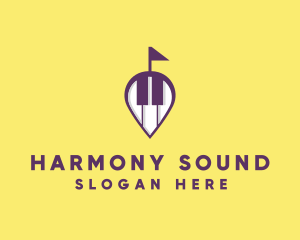 Piano Music Location logo design