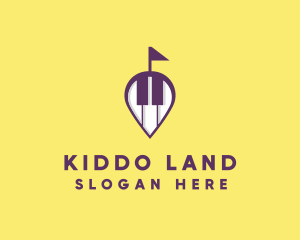 Piano Music Location logo design