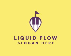 Piano Music Location logo design