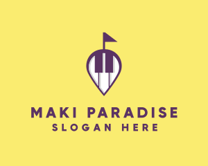 Piano Music Location logo design