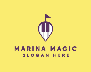 Piano Music Location logo design