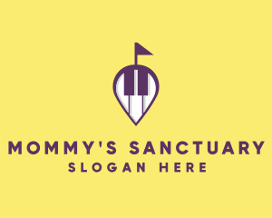 Piano Music Location logo design