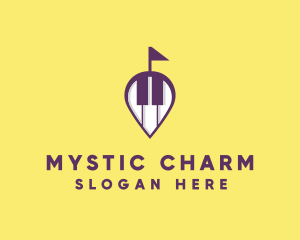 Piano Music Location logo design