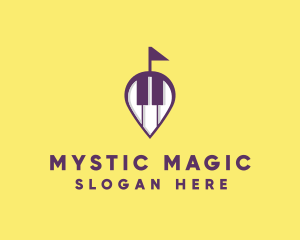 Piano Music Location logo design