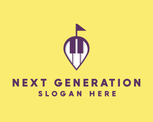 Piano Music Location logo design