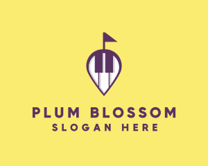 Piano Music Location logo design