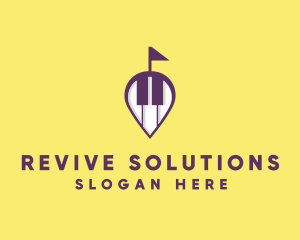 Piano Music Location logo design