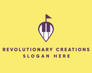 Piano Music Location logo design