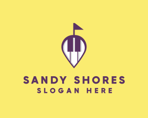 Piano Music Location logo design