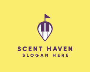 Piano Music Location logo design