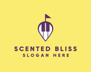 Piano Music Location logo design