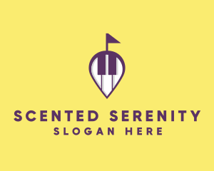 Piano Music Location logo design