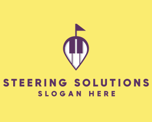 Piano Music Location logo design