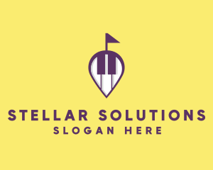 Piano Music Location logo design