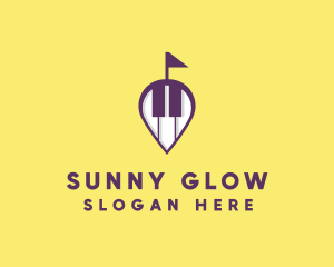 Piano Music Location logo design