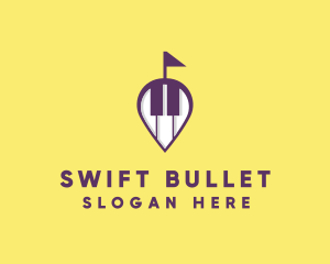 Piano Music Location logo design