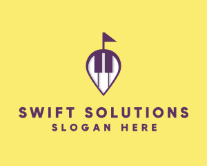 Piano Music Location logo design