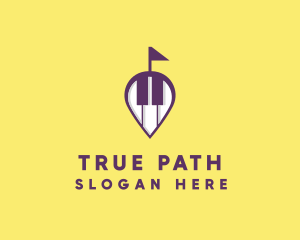 Piano Music Location logo design