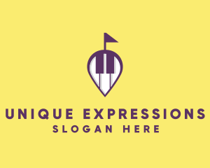 Piano Music Location logo design