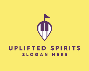 Piano Music Location logo design