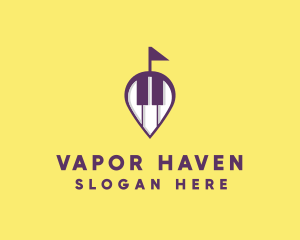 Piano Music Location logo design