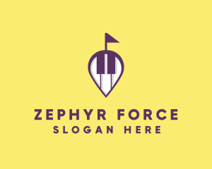 Piano Music Location logo design