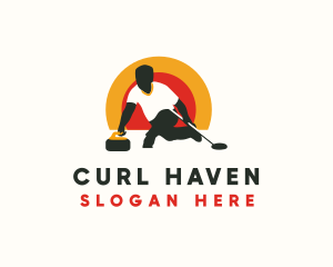 Curling Sport Athlete logo design