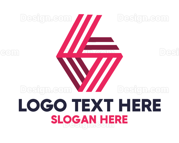 Pink Stripe Lettermark Logo