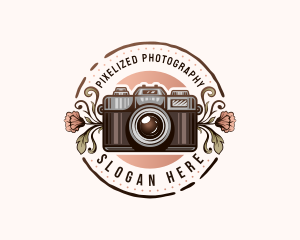 Floral Media Camera logo design