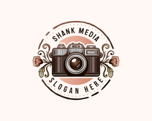 Floral Media Camera logo design