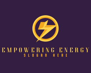 Energy Thunder Lightning logo design