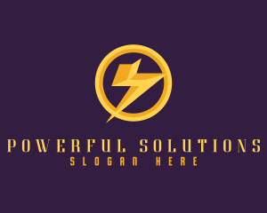 Energy Thunder Lightning logo design