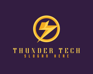 Energy Thunder Lightning logo design