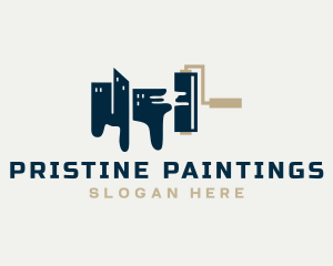 Metropolis Paint Roller logo design