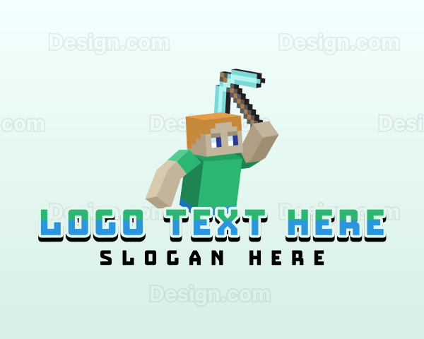 Pixel Gaming Pickaxe Logo