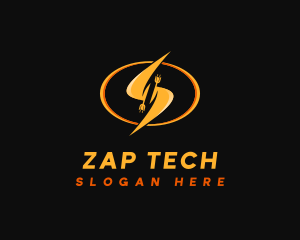 Electric Tech Lightning logo design