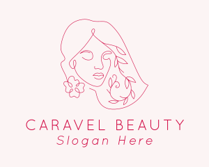 Flower Beauty Cosmetics Woman logo design