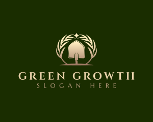 Garden Shovel Wreath logo design