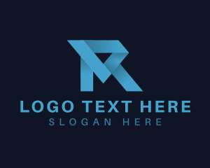 Origami Fold Startup Letter R logo