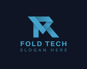 Origami Fold Startup Letter R logo