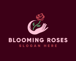 Hand Rose Florist logo design