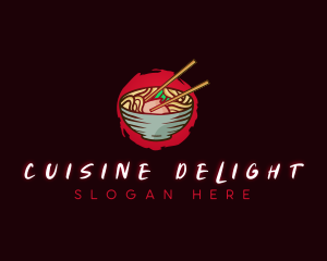 Ramen Noodle Dish logo design